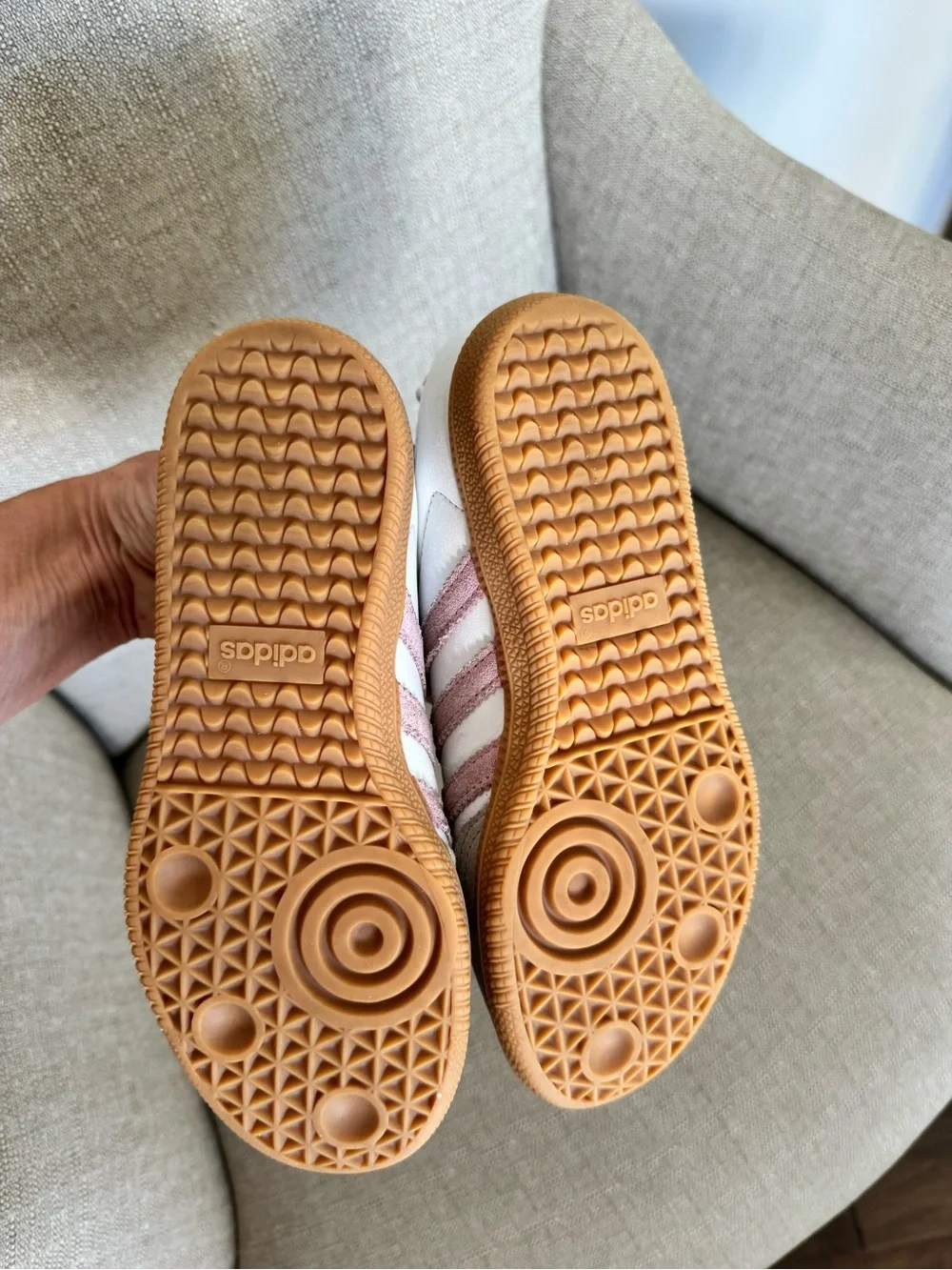 adidas Kids Sneakers in White and Pink with Gum Sole size 3